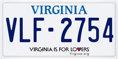 VA license plate VLF2754