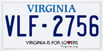 VA license plate VLF2756