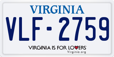 VA license plate VLF2759