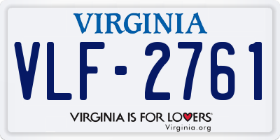 VA license plate VLF2761