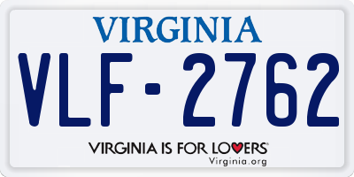 VA license plate VLF2762