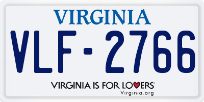 VA license plate VLF2766