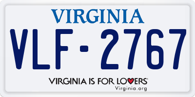 VA license plate VLF2767