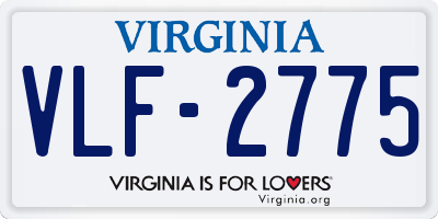 VA license plate VLF2775