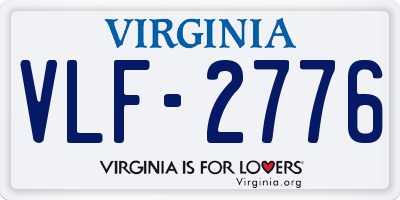 VA license plate VLF2776