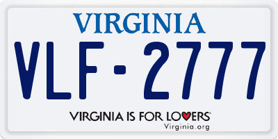 VA license plate VLF2777