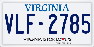 VA license plate VLF2785