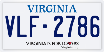 VA license plate VLF2786