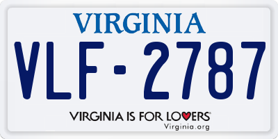 VA license plate VLF2787