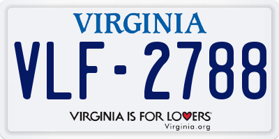 VA license plate VLF2788