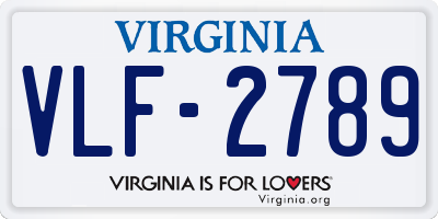 VA license plate VLF2789