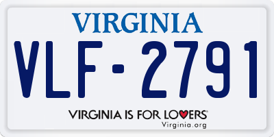 VA license plate VLF2791