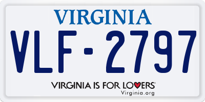 VA license plate VLF2797