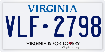 VA license plate VLF2798