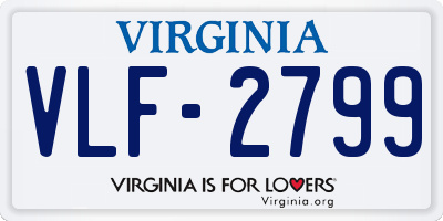 VA license plate VLF2799