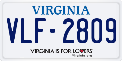VA license plate VLF2809