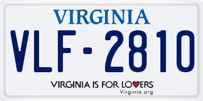 VA license plate VLF2810