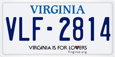 VA license plate VLF2814