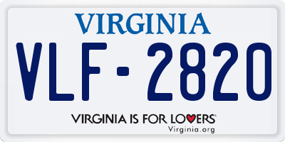VA license plate VLF2820