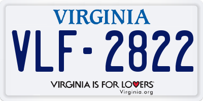 VA license plate VLF2822