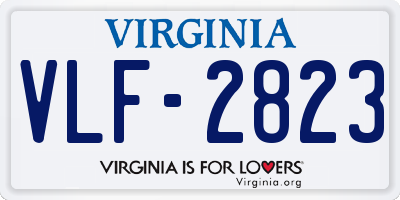 VA license plate VLF2823