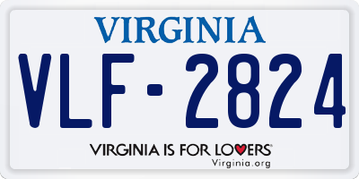 VA license plate VLF2824