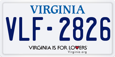 VA license plate VLF2826