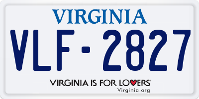 VA license plate VLF2827