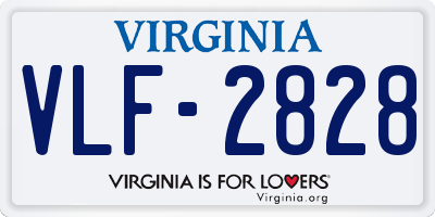 VA license plate VLF2828