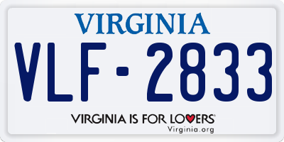 VA license plate VLF2833
