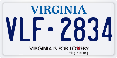 VA license plate VLF2834