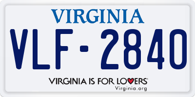 VA license plate VLF2840