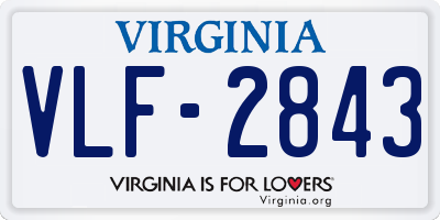 VA license plate VLF2843