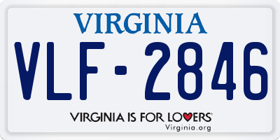 VA license plate VLF2846