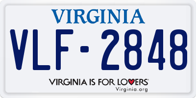 VA license plate VLF2848