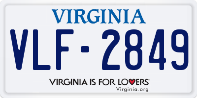 VA license plate VLF2849