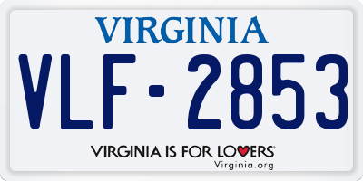 VA license plate VLF2853