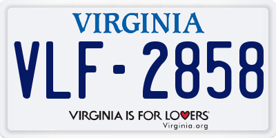 VA license plate VLF2858