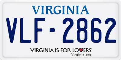 VA license plate VLF2862