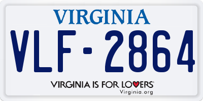 VA license plate VLF2864