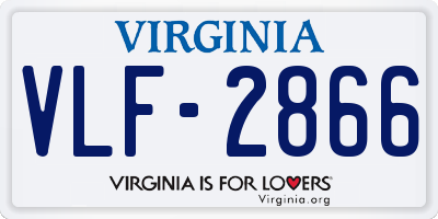 VA license plate VLF2866