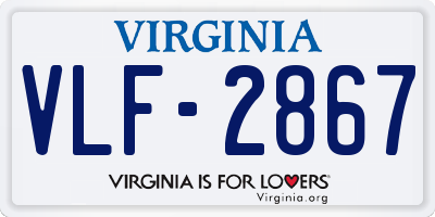 VA license plate VLF2867
