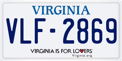 VA license plate VLF2869