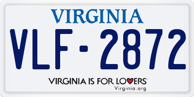 VA license plate VLF2872
