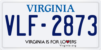 VA license plate VLF2873