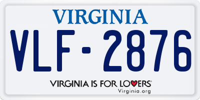 VA license plate VLF2876