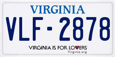 VA license plate VLF2878