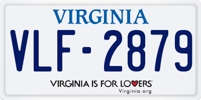 VA license plate VLF2879