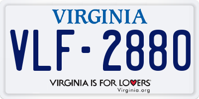 VA license plate VLF2880