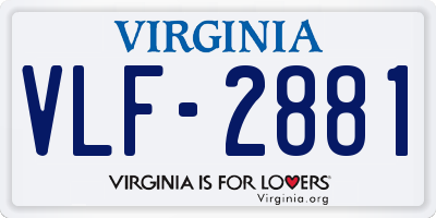 VA license plate VLF2881